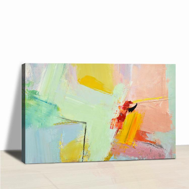 Yellow Abstract Art Beige Painting Canvas Oil Painting Contemporary Art Abstract | Dangling island