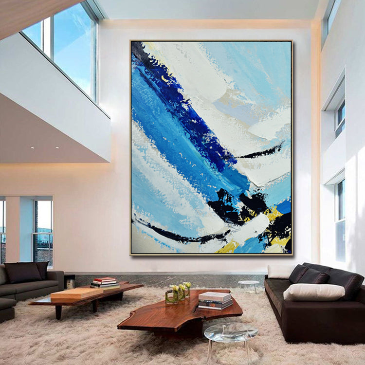 Un monde de glace et de neige - Peinture sur toile faite à la main représentant un paysage d'hiver 