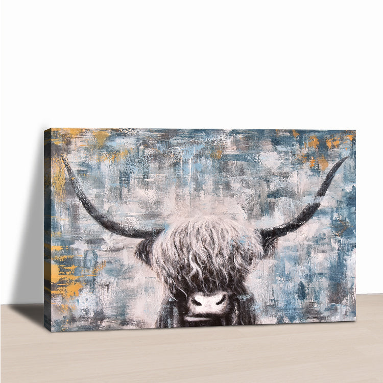 Belle vache - Peinture à l'huile animale faite à la main sur toile Impression d'art mural en acrylique 