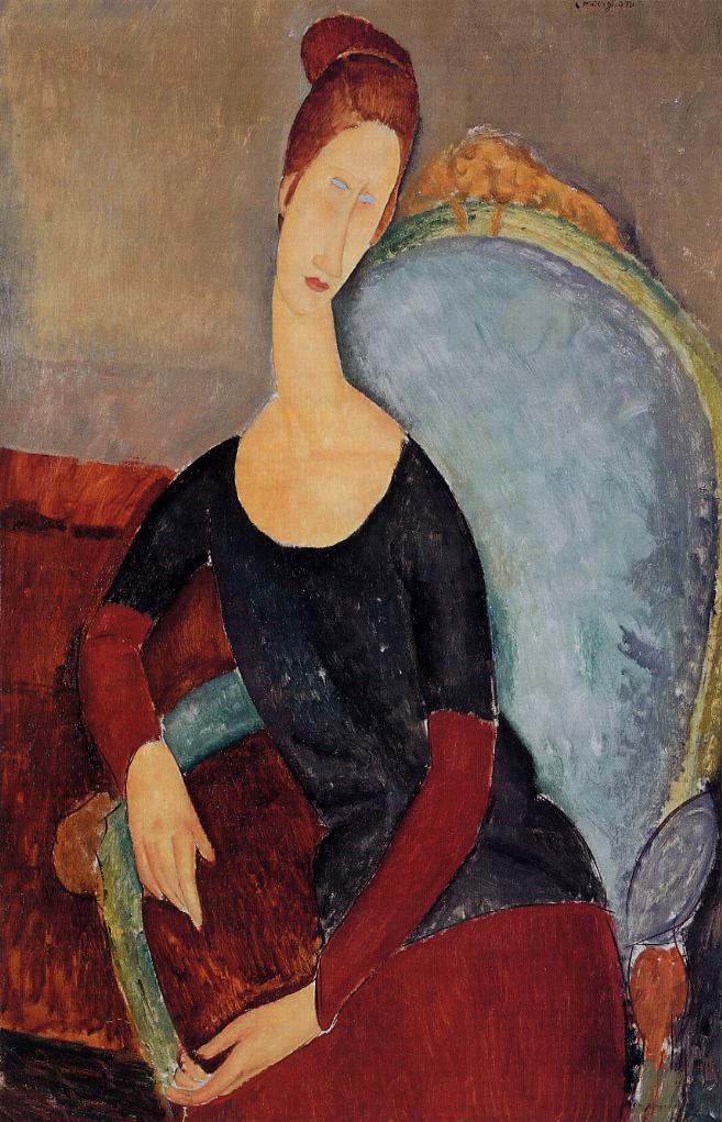 Portrait de Jeanne Hébuterne assise dans un fauteuil