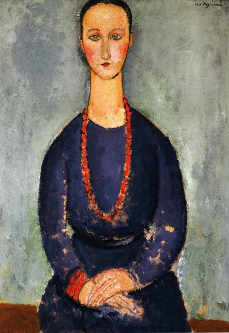 Femme au collier rouge